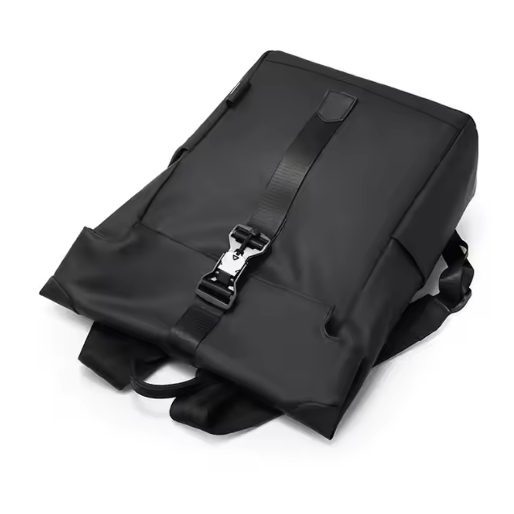 Roll Top Backpack Waterproof Laptop Bag - Stylish & Space Travel, Office & College Faux Leather Bag