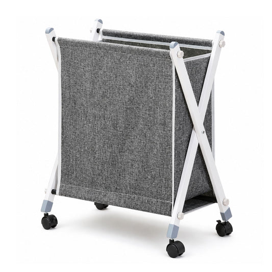 Foldable Laundry Basket with Wheels | Large Capacity (100L) Rolling Clothes Bin with Sturdy Metal Frame | Lightweight & Portable Clothes Storage for Laundry Room & Bedroom - Grey
