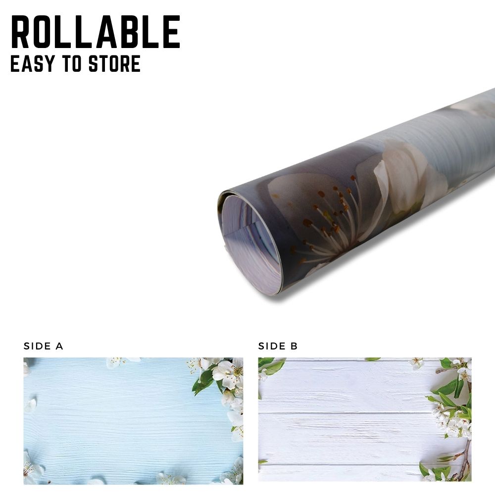 Photo Studio Backdrop Background Sheet-Double Sided Flat Lay Splashproof Premium Background Paper for Food, Small Product Photo Shoot- 56x88