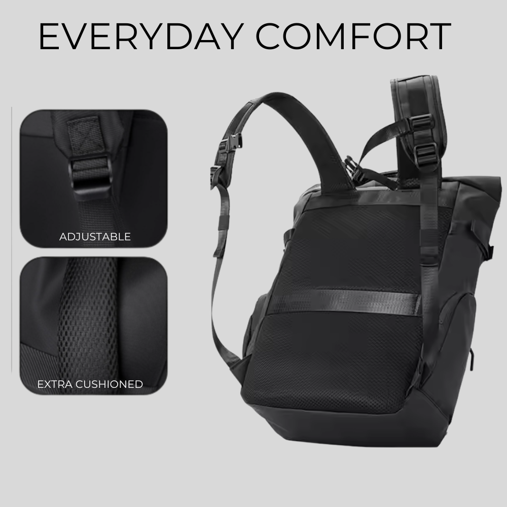 Waterproof Rolltop Laptop Backpack Unisex Bag | Expandable 20–25L | Fits 15.6" Laptop | Anti-Theft, Lightweight Bag for Men & Women | Stylish Travel, Office & College Backpack