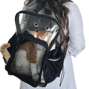 Smiledrive Cat Carry Bag Small Dog Backpack Carrier Breathable Clear Lightweight Case for Pets