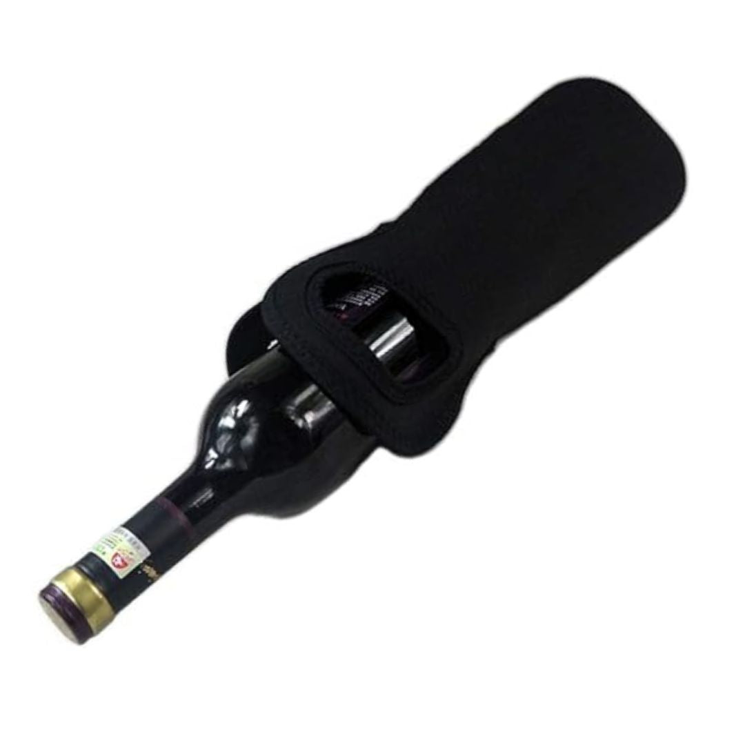 SMILEDRIVE® Waterproof Water Bottle Holder Bag with ergonomic handle | Slim, sleek and anti-slip | Perfect for Office, Gym, Travel & Outdoor Use | Fits Most Bottles (Black) | Suitable for all ages