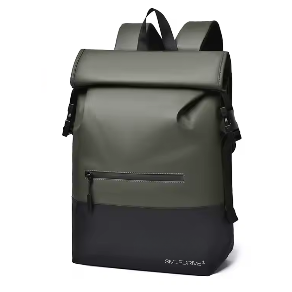 Waterproof Roll Top Backpack Laptop Bag– Stylish Travel Hiking Office Bag