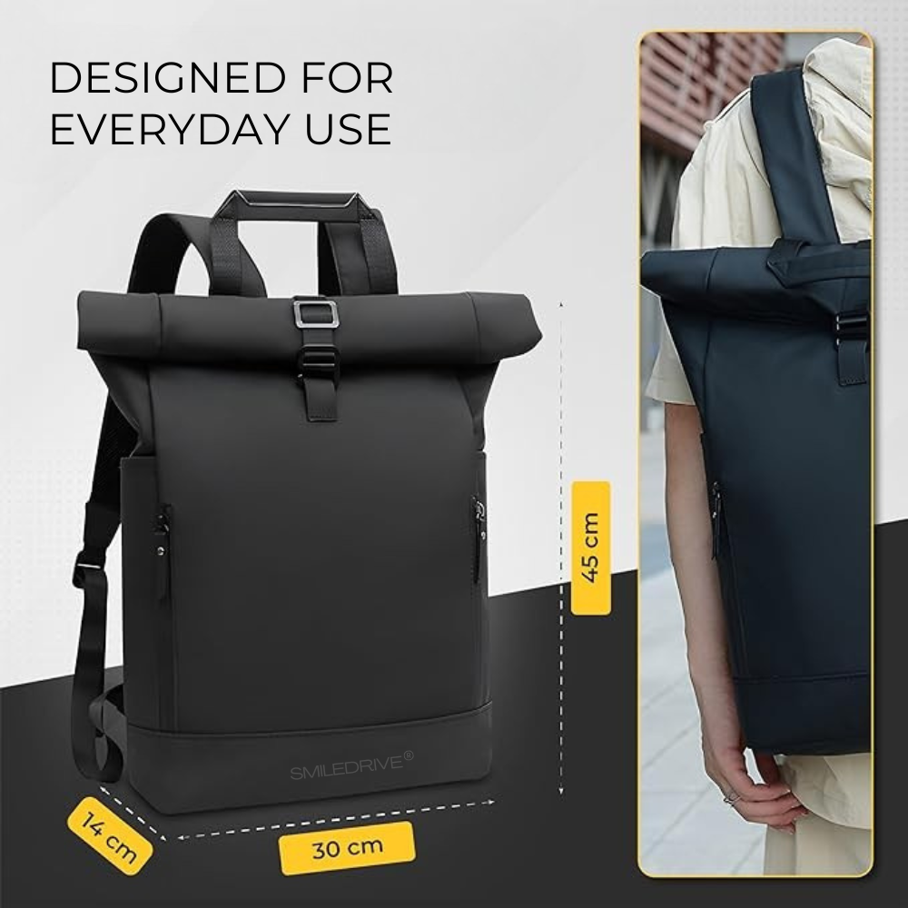 Waterproof Bag for Laptop RollTop Expandable 20-25L, Fits 15.6" Laptop, Anti-Theft, Travel/Office/College Bag for Men & Women