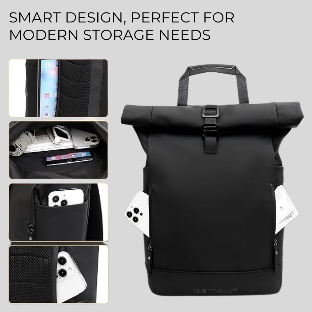 Waterproof Bag for Laptop RollTop Expandable 20-25L, Fits 15.6" Laptop, Anti-Theft, Travel/Office/College Bag for Men & Women