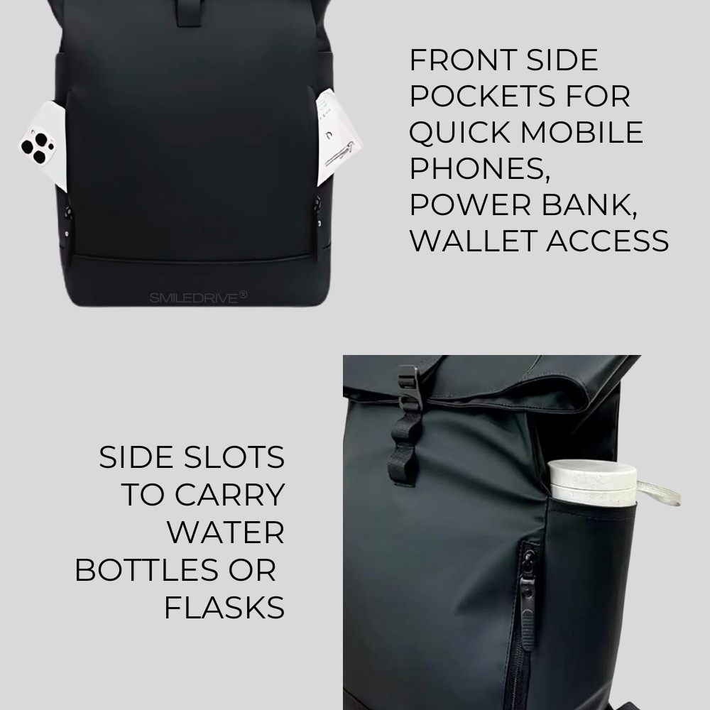 Waterproof Bag for Laptop RollTop Expandable 20-25L, Fits 15.6" Laptop, Anti-Theft, Travel/Office/College Bag for Men & Women