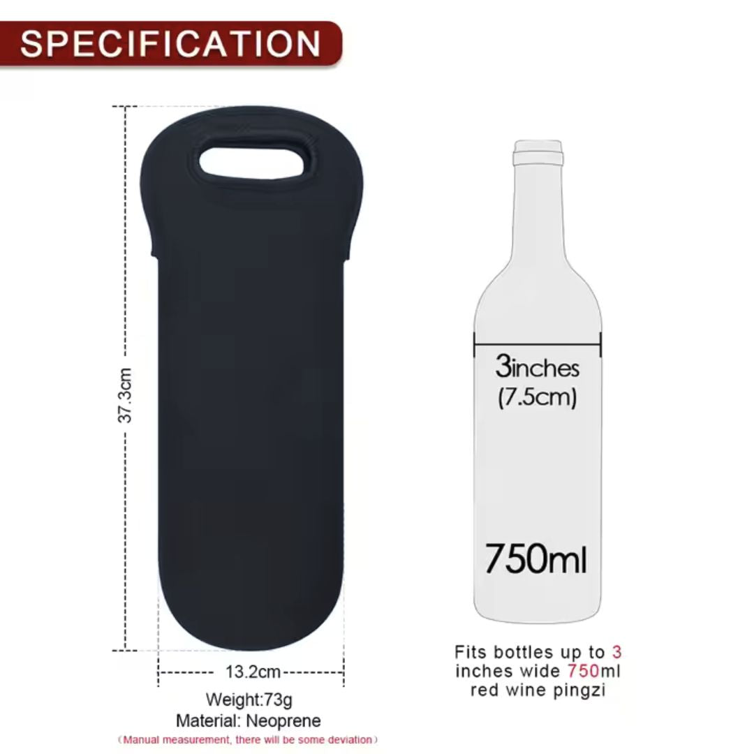 SMILEDRIVE® Waterproof Water Bottle Holder Bag with ergonomic handle | Slim, sleek and anti-slip | Perfect for Office, Gym, Travel & Outdoor Use | Fits Most Bottles (Black) | Suitable for all ages