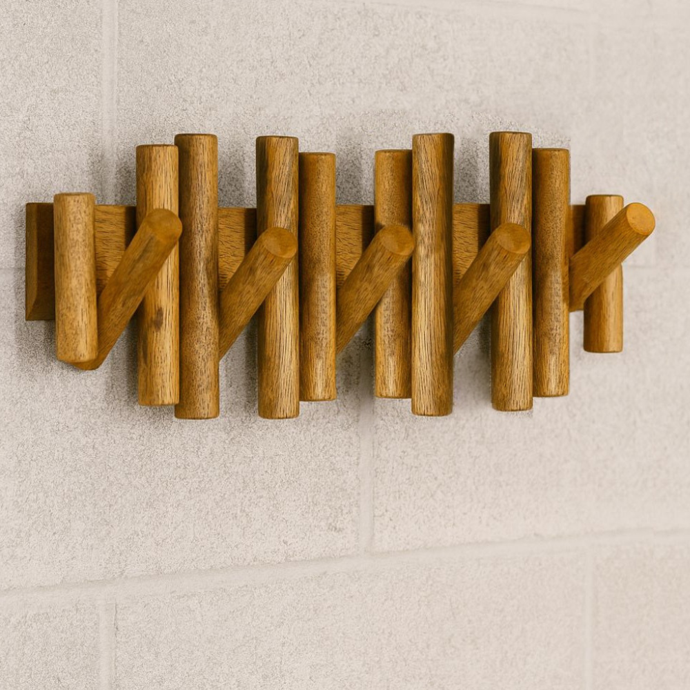 SMILEDRIVE® Clothes Hangers Wooden Wall Mounted Cloth Hanger 29 x 13 x 3 cm