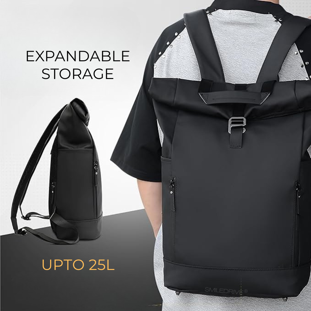Waterproof Bag for Laptop RollTop Expandable 20-25L, Fits 15.6" Laptop, Anti-Theft, Travel/Office/College Bag for Men & Women