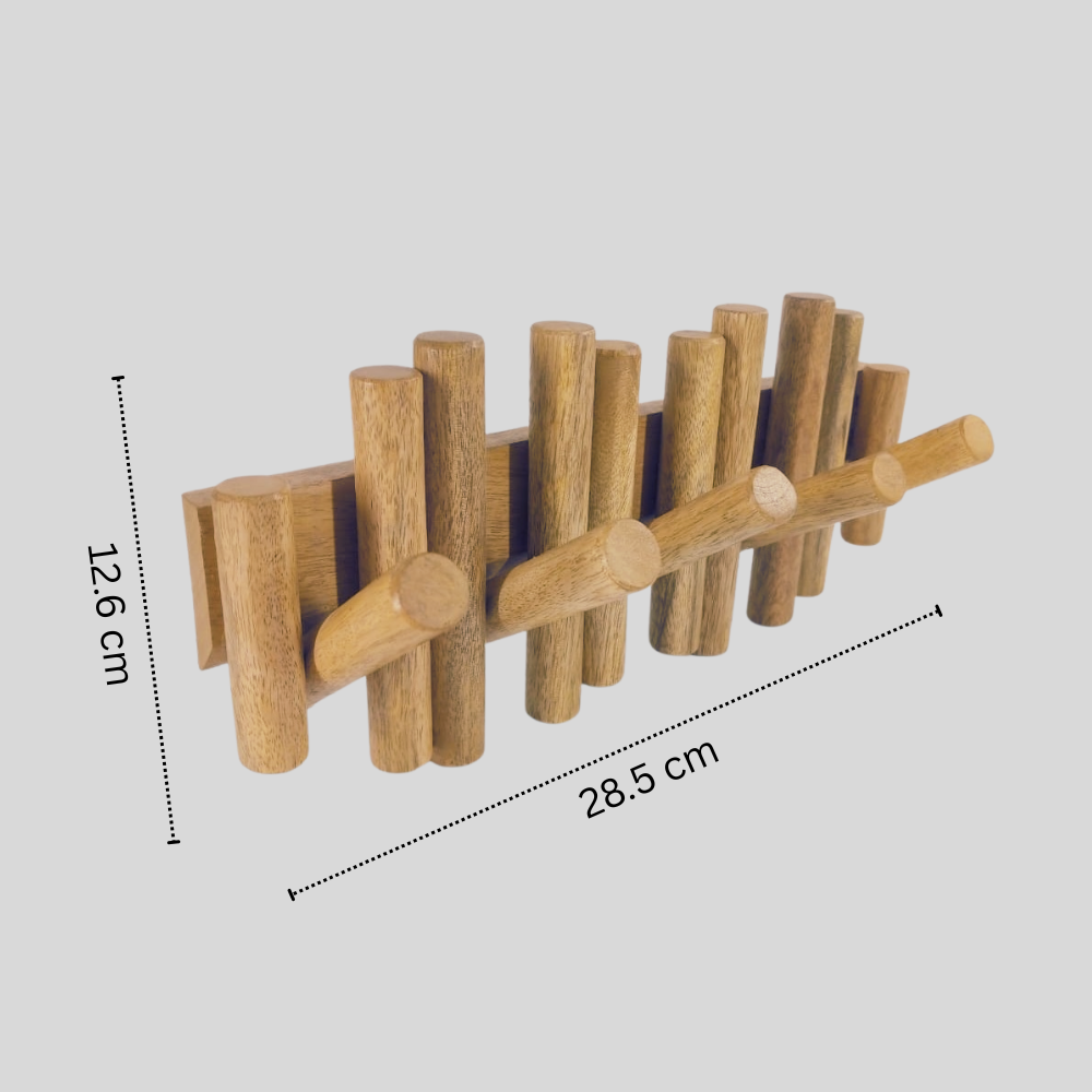 SMILEDRIVE® Clothes Hangers Wooden Wall Mounted Cloth Hanger 29 x 13 x 3 cm
