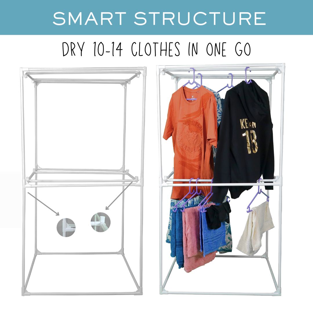 Electric Clothes Dryer Machine – Compact 3-Tier Rack | Dries Up to 16 Garments in 60 Minutes