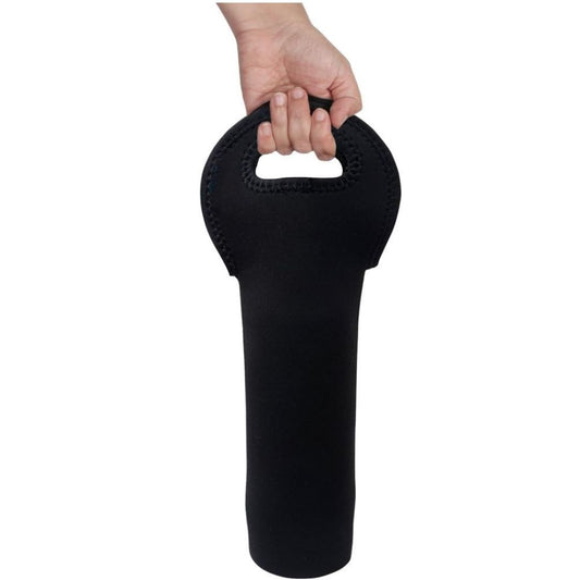 SMILEDRIVE® Waterproof Water Bottle Holder Bag with ergonomic handle | Slim, sleek and anti-slip | Perfect for Office, Gym, Travel & Outdoor Use | Fits Most Bottles (Black) | Suitable for all ages