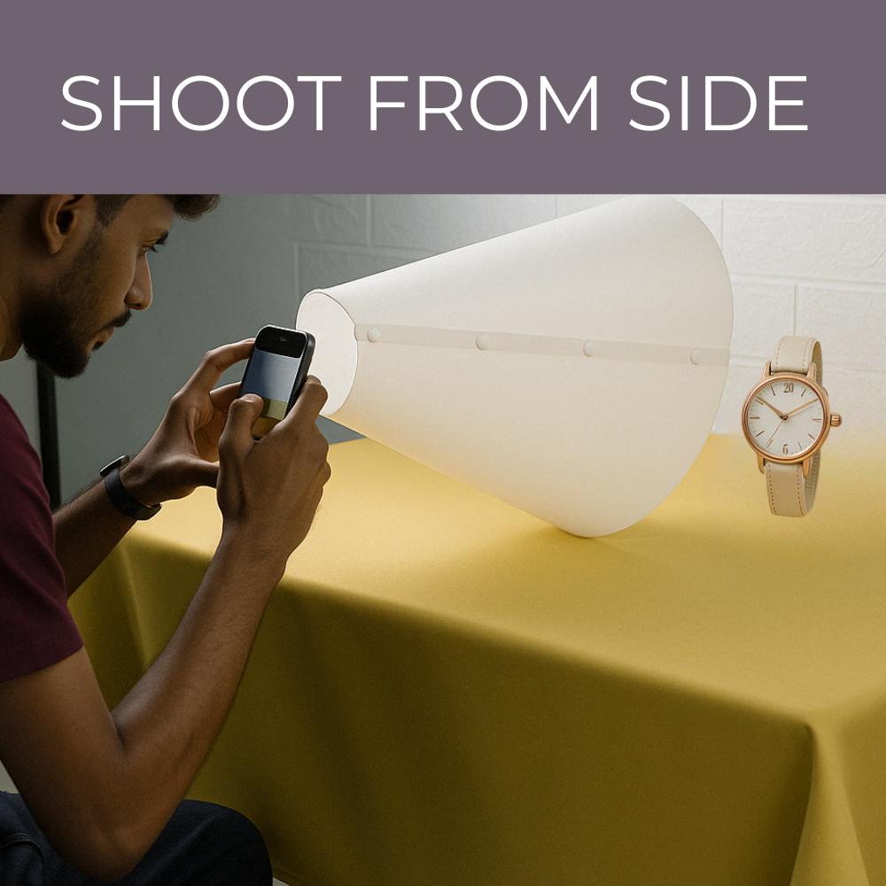 SMILEDRIVE® Light Cone for Product Photography - Diffuser for Photography Shadow/Reflection-free Photography