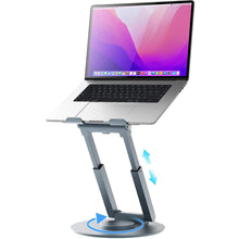 Load image into Gallery viewer, Smiledrive Portable Laptop Stand-Standing Sitting Desk 360° rotatable base, ergonomic foldable laptop riser-height adjustable upto 18.9” compatible for 11 to 17.3 inch laptops