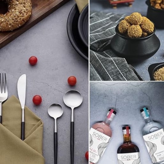 Photo Studio Backdrop Background Sheet-Double Sided Flat Lay Splashproof Premium Paper Backdrop for Food, Small Product Photo Shoot-Size 56x88 (Set of 3)