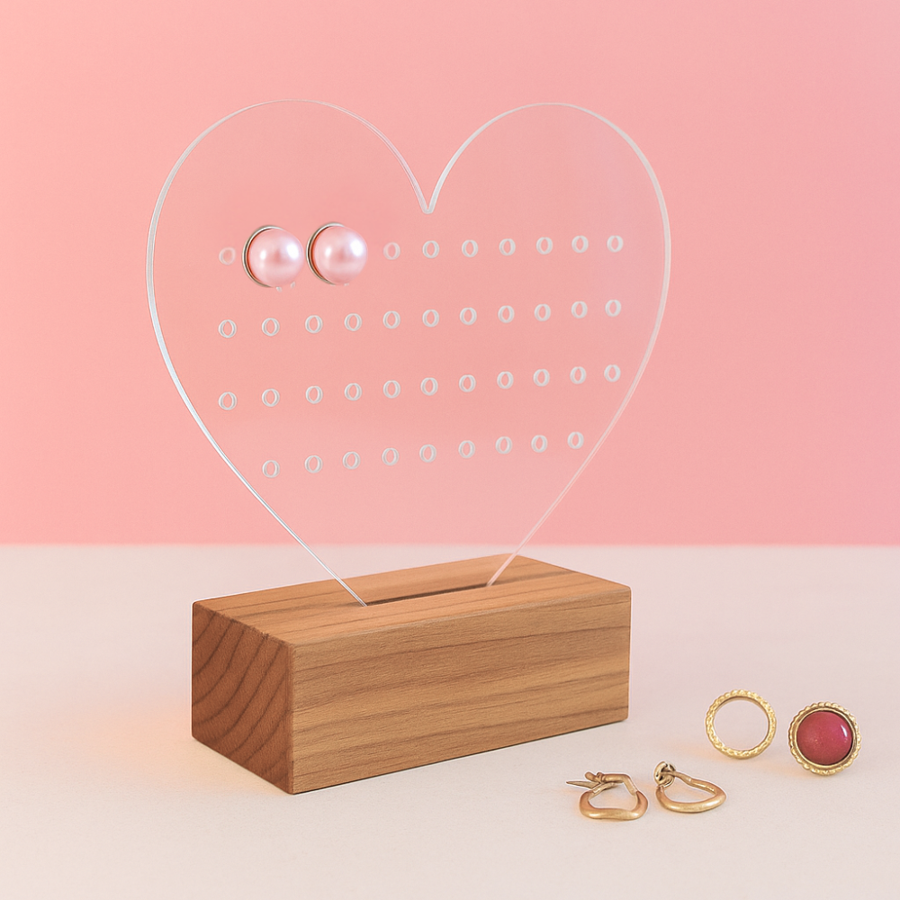 Earring Stands Display Stand for Earrings with Wooden Base