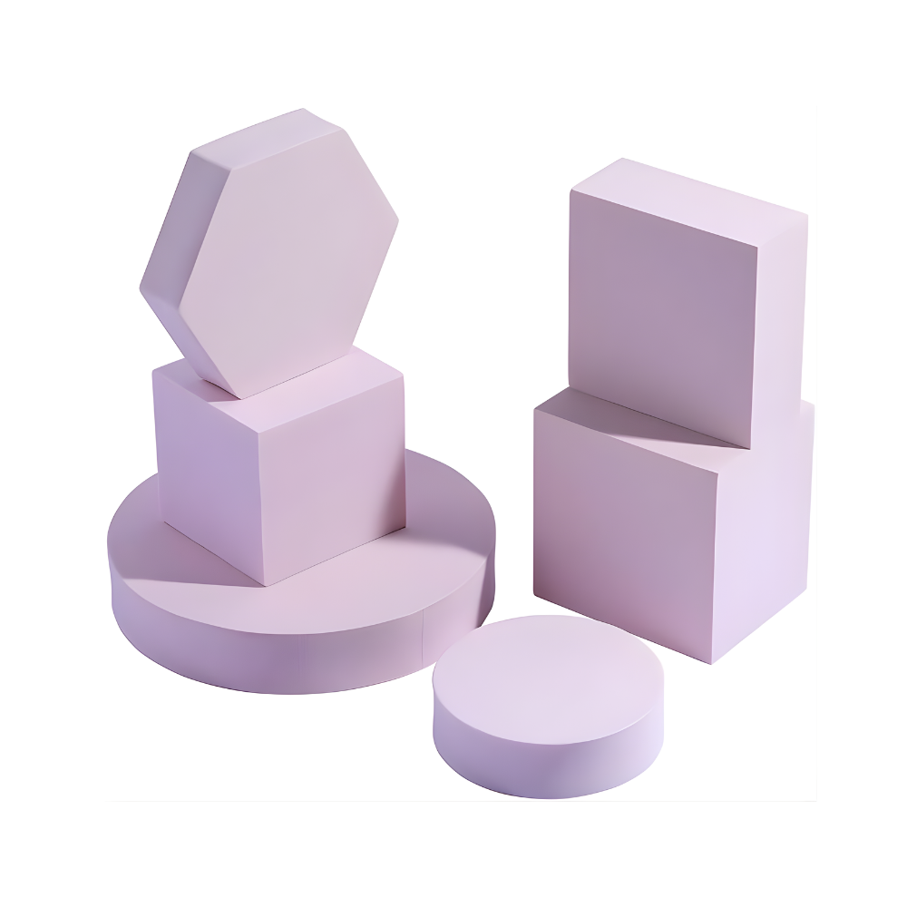 Product Photography Props 6-piece Set | Jewelry photo shoot props | Hard Foam Riser & Blocks | Lightweight, Waterproof, Re-usable