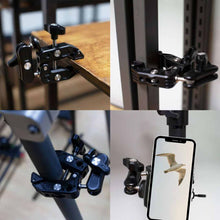 Load image into Gallery viewer, Mini Tripod Clamp Mount Stand for DSLRs Action Cameras and Smart Phones-Super Sturdy &amp; Versatile