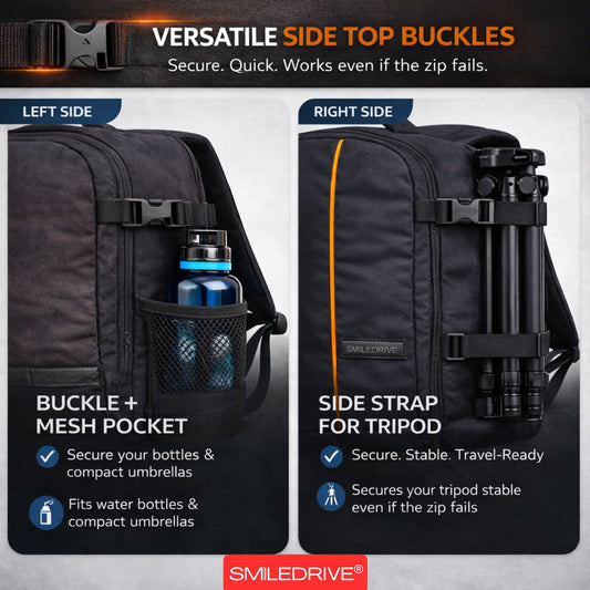 Waterproof DSLR Camera & Laptop Backpack – Lightweight, Durable & Travel-Ready Gear Bag with Top-Side Buckles | Fits Most Common Camera Sizes | Custom Dividers | Rain Cover