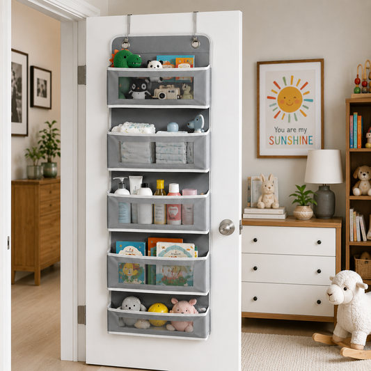 Over the Door Organizer – Hanging Storage Organizer with Clear Window Pockets for Closet, Bedroom, Bathroom | Available in 4/5 Pockets