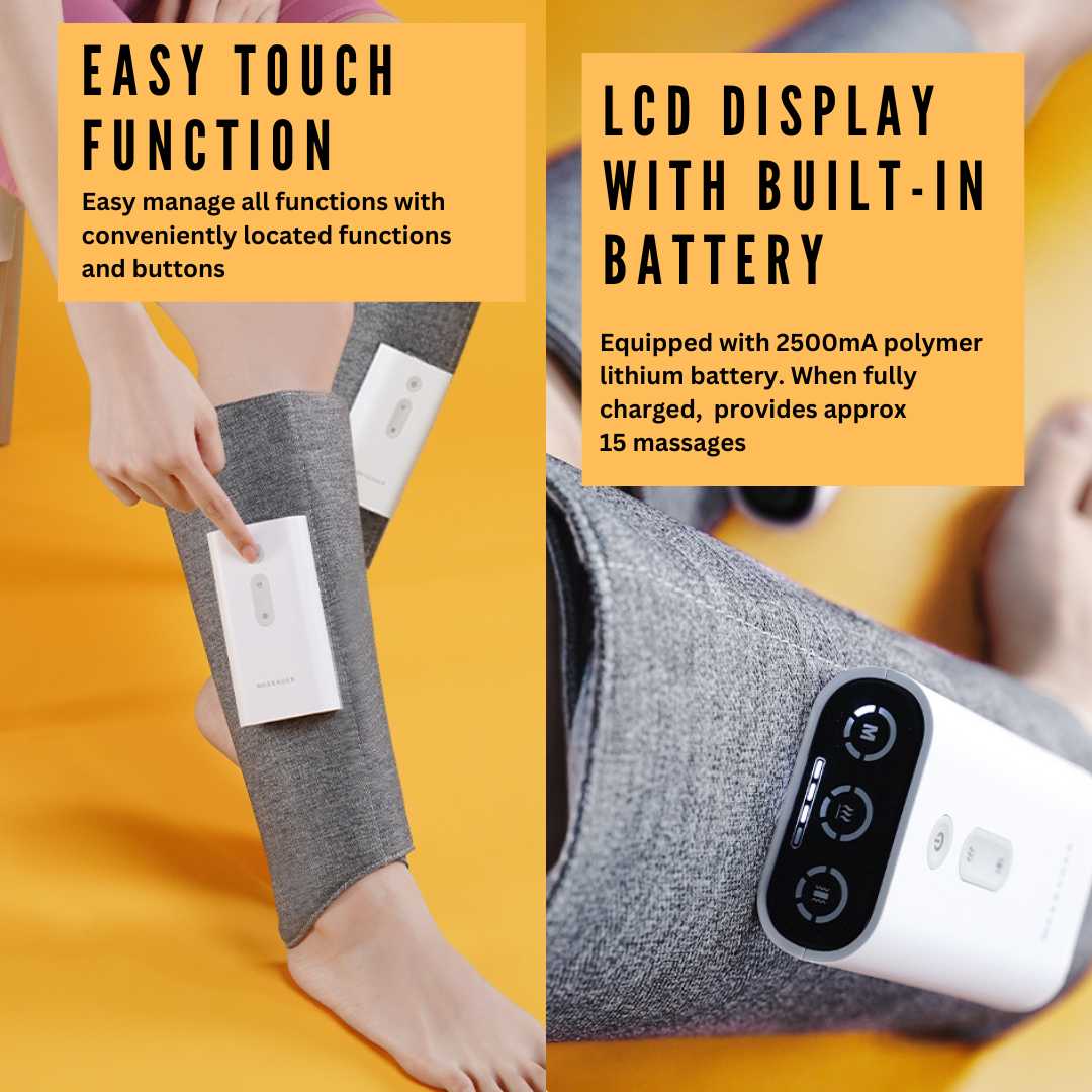 Wireless Leg Calf Massager with 3 Level Heat and Compression for Max Relief