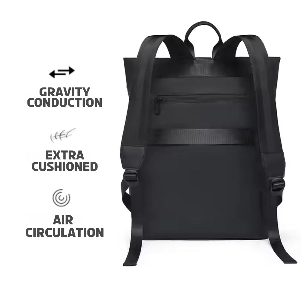 Roll Top Backpack Waterproof Laptop Bag - Stylish & Space Travel, Office & College Faux Leather Bag
