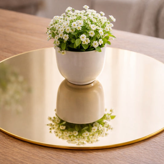 Gold & Silver Reflective Acrylic Display Table Risers for Professional Product Photography – Square 30 × 30 cm – Set of 2 (One Gold, One Silver, One-Sided)