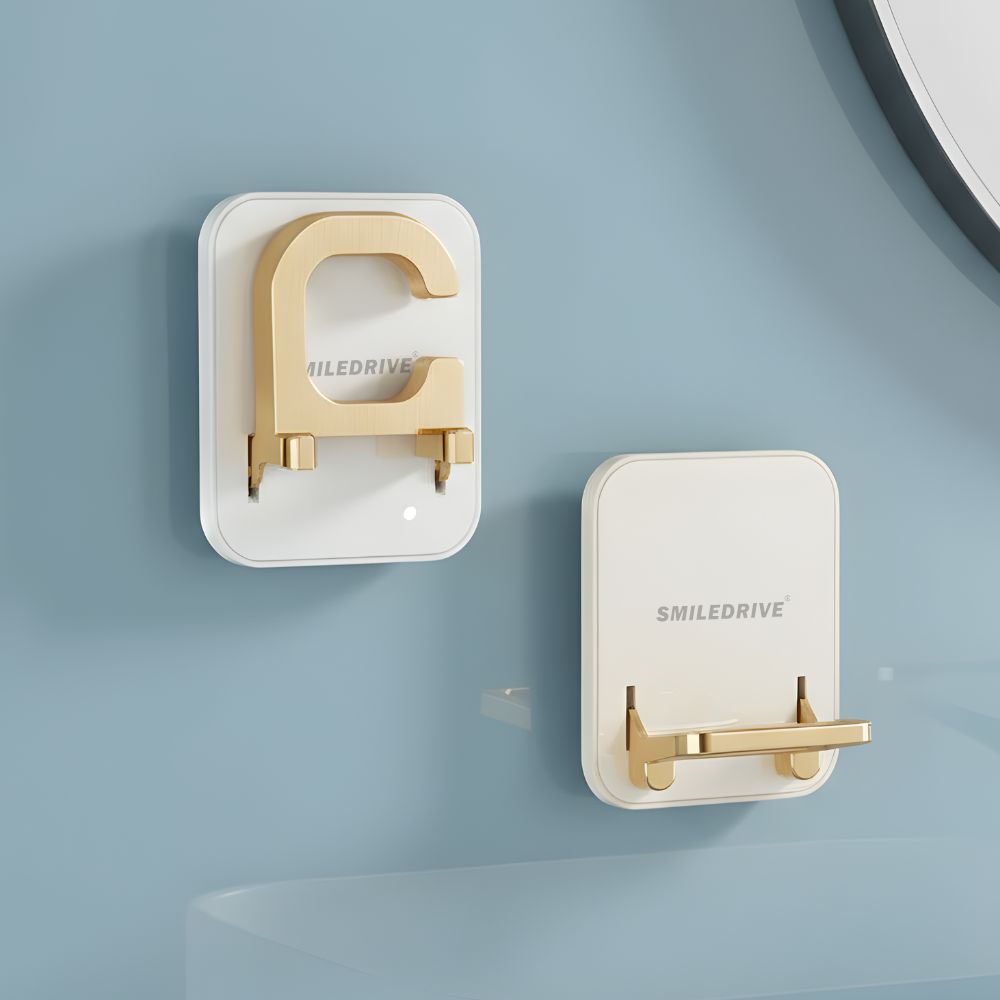 Hair Dryer Stand Holder Wall-Mounted-No Drilling Foldable Multi-functional Stand for Bathrooms, Salons