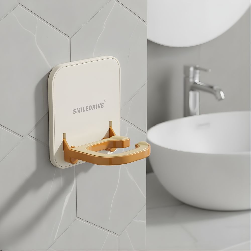 Hair Dryer Stand Holder Wall-Mounted-No Drilling Foldable Multi-functional Stand for Bathrooms, Salons