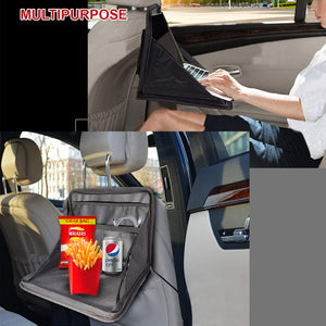 Car Laptop Desk Organizer Stand Foldable Backseat Food Eating Tray Accessories Holder Desk - Made in India - Black Smiledrive.in