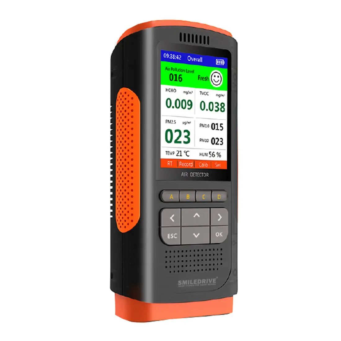 Air Quality Monitor Pollution Meter Detector for HCHO PM2.5 PM1.0 PM10 TVOC Temperature Humidity Tester with Color LCD Screen Smiledrive