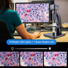 Load image into Gallery viewer, HD Wifi Digital Microscope with 0-2000X Magnification Dual Lens Built in Battery for Office Medical Industrial Use-Wifi Compatible with Android IOS devices &amp; with USB wire for PC