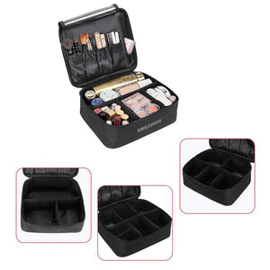 Makeup Kit Travel Bag Cosmetic Storage Organizer Box with Adjustable Compartments Smiledrive