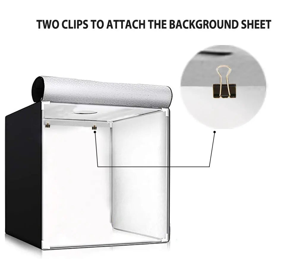 Professional Photo Studio Light Box 60x60x60cm Portable Product Photography Tent Booth Lighting Kit-2 LED Lights & Adapter- Made in India Smiledrive