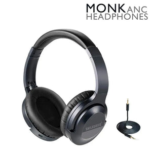 SMILEDRIVE MONK NOISE CANCELLATION WIRELESS BLUETOOTH HEADPHONE WITH BUILT-IN MICROPHONE, OVER EAR ANC HEADSET WITH DEEP BASS Smiledrive