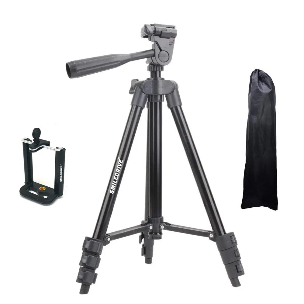 Smiledrive 105 cm Portable Tripod Stand Holder for Mobile Phones & Camera, Photo/Video Shoot Smiledrive
