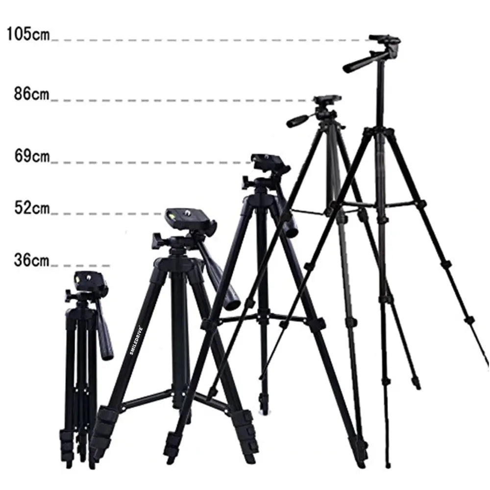Smiledrive 105 cm Portable Tripod Stand Holder for Mobile Phones & Camera, Photo/Video Shoot Smiledrive