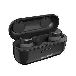 Smiledrive Bluetooth Wireless in-Ear Earbuds Headphone with Wireless Charging Case - Black Smiledrive