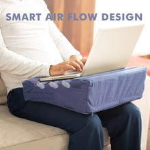 Load image into Gallery viewer, Laptop Lap Desk Tray with Cushion, fits upto 15.6 Inch Laptops, Ergonomic Pillow Pad Study Desk Smiledrive