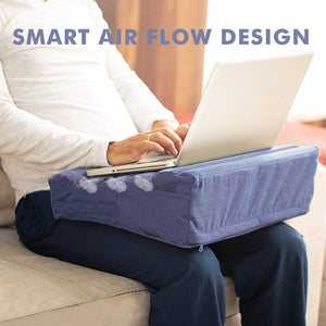 Laptop Lap Desk Tray with Cushion, fits upto 15.6 Inch Laptops, Ergonomic Pillow Pad Study Desk Smiledrive