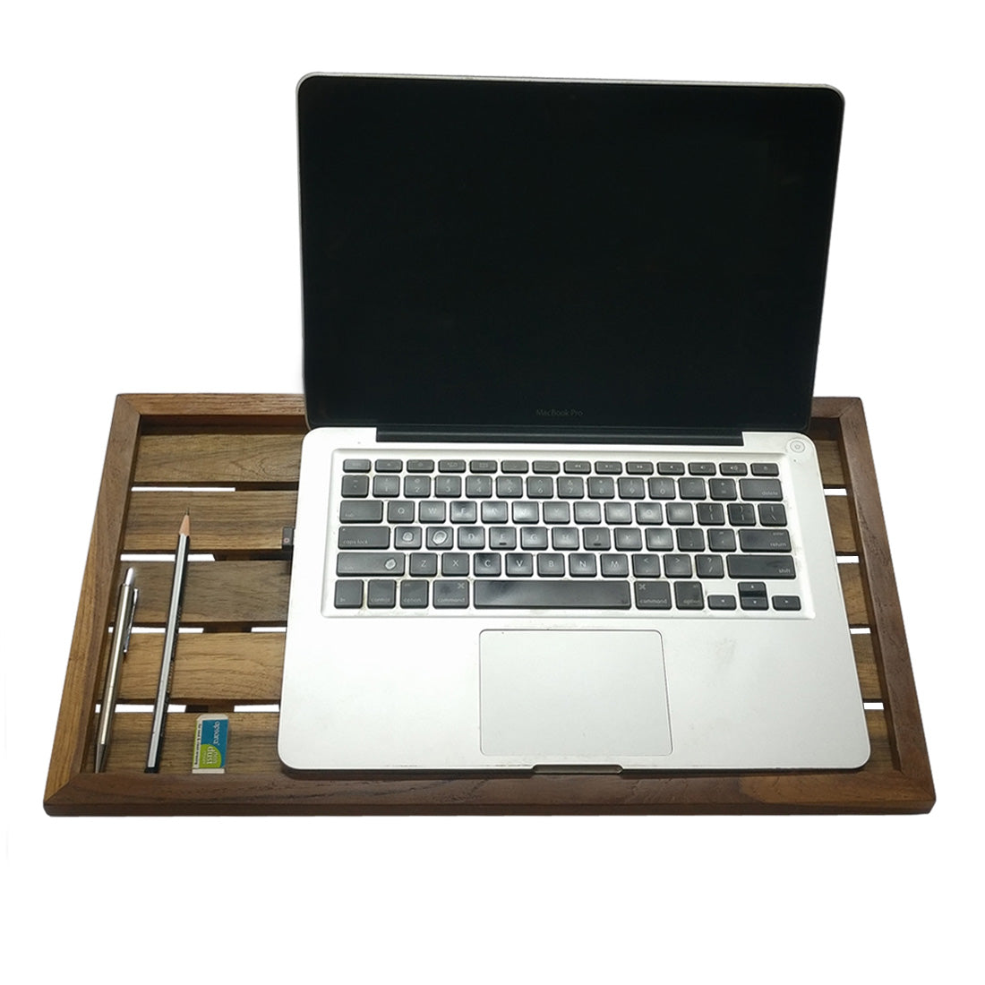 Smiledrive Laptop Riser Table Stand Teak Wood Macbook Holder Multi-Angle Foldable Universal Desk for laptops - Made in India Smiledrive