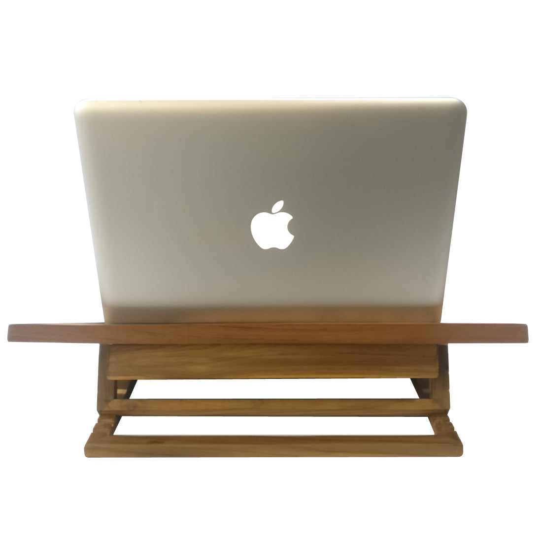 Smiledrive Laptop Riser Table Stand Teak Wood Macbook Holder Multi-Angle Foldable Universal Desk for laptops - Made in India Smiledrive