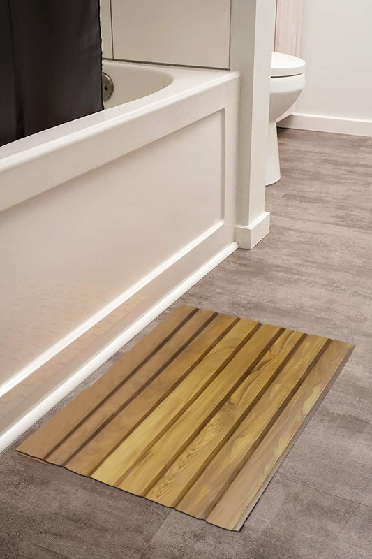 Anti-Slip Shower Floor Bath Mat Teakwood Doormat for Bathtub Spa Relaxation - Brown Smiledrive.in