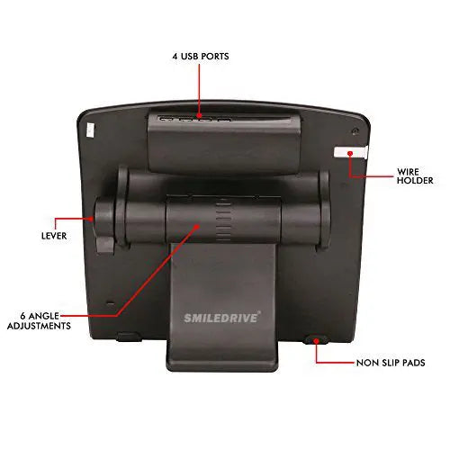 Universal Notebook/Laptop Stand with Integrated USB Hub 6 Gear Adjustable Angle Smiledrive