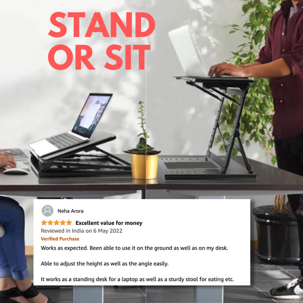 SMILEDRIVE STANDING SITTING LAPTOP DESK: MUST HAVE FOR WFH OR WFO