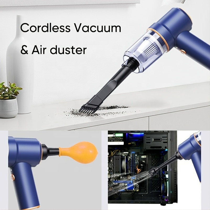 Power+ Handheld Vacuum Cleaner 2 in 1 Mini Vaccum Cleaner & Blower for Home & Car-Rechargeable 8000PA Powerful Vacuuming Device