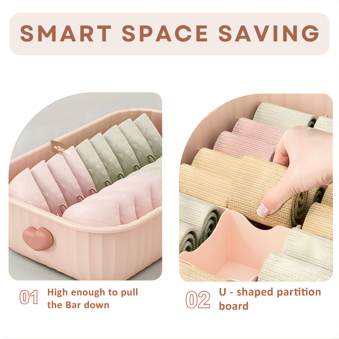 Clothes Organizer Boxes for Wardrobe | Storage Boxes for Bras, Socks, Innerwear & Baby Wear | Sliding Drawers for Cupboard