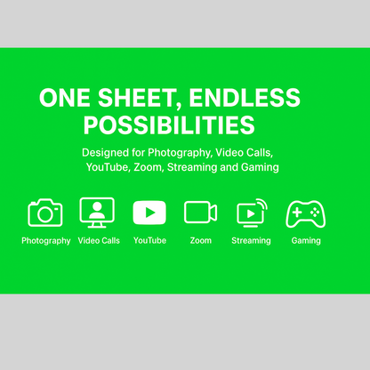 PVC Green Screen Backdrop – Wrinkle-Free Chroma Key Sheet for Streaming & Video (60×120 / 100×300 cm)