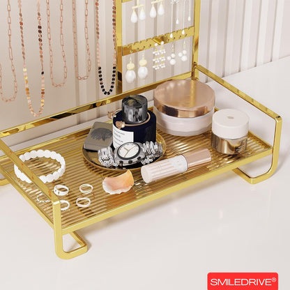 Premium Metal Jewelry Stand Organizer - Sleek Tabletop Holder for Necklaces, Earrings, Rings & Bracelets (Available in Black & Gold)