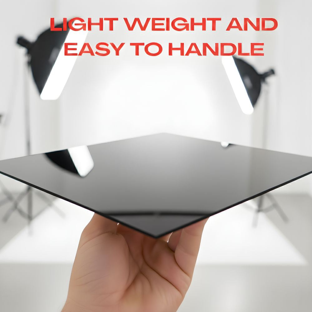 Acrylic White & Black Reflective Display Table Riser for Professional Product Photography,30x30CM Background Boards for Product Table Top Photography Shooting